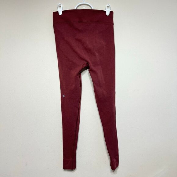 Lululemon Keep The Heat Leggings Base Layer Wool Blend Medium Mulled Wine - Picture 5 of 12